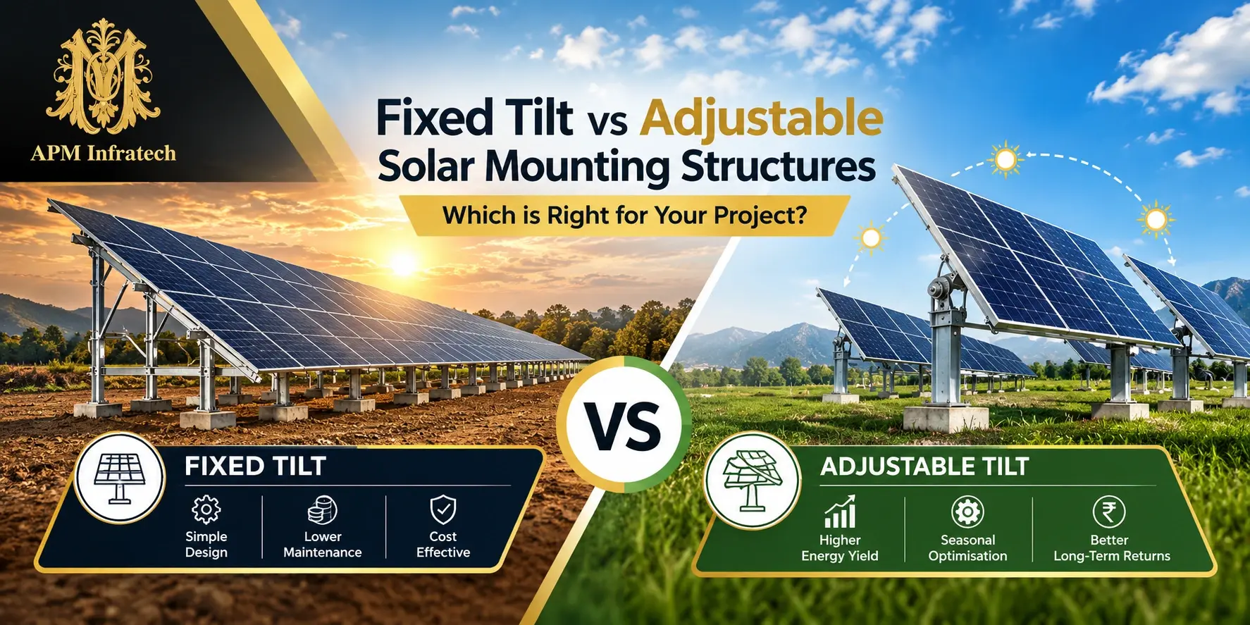 Fixed Tilt vs Adjustable Solar Mounting Structures